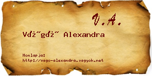 Vágó Alexandra névjegykártya