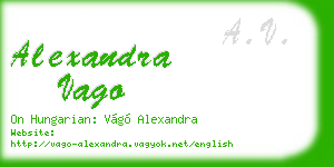 alexandra vago business card